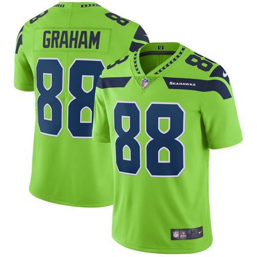 Nike Seahawks #88 Jimmy Graham Green Men's Stitched NFL Limited Rush Jersey - Click Image to Close